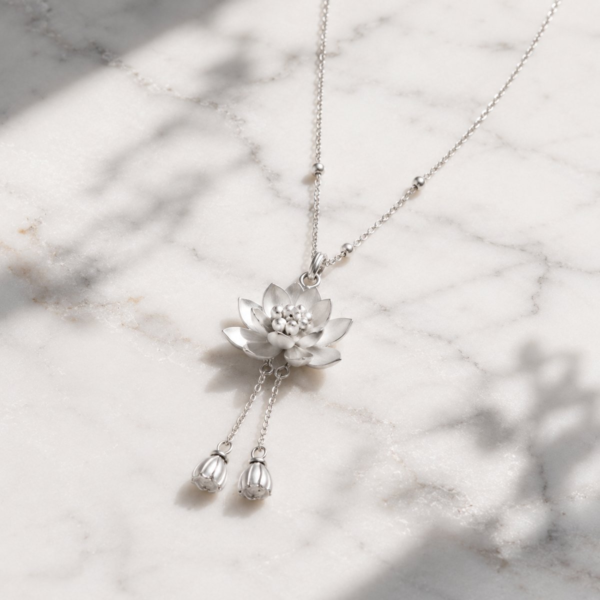 Silver Lotus Pendant