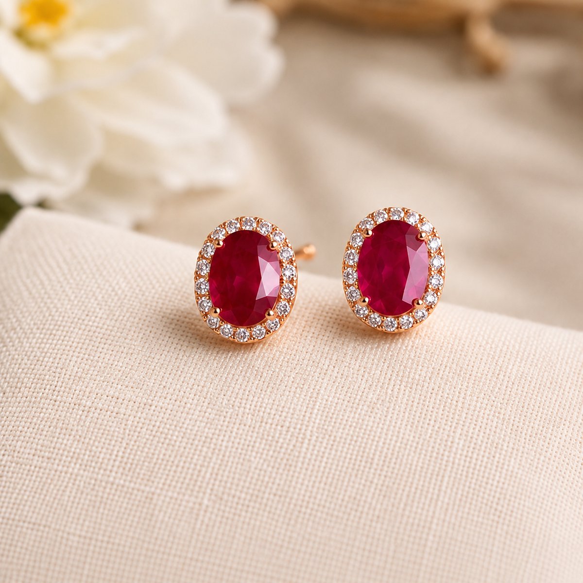 Natural Ruby Stud Earrings